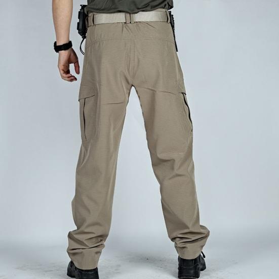 Мужские брюки-карго со средней посадкой на пуговицах на молнии, уличные повседневные брюки с карманами, широкие быстросохнущие спортивные длинные брюки