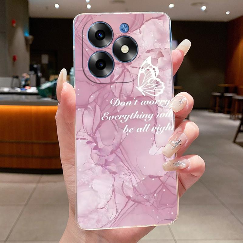 Модные Цветы Для Itel S23+ S23 Plus S681LN ItelS23+ 2023 Прозрачный Силиконовый Защитный Чехол-Накладка На Заднюю Панель Телефона Мягкий ТПУ Чехол
