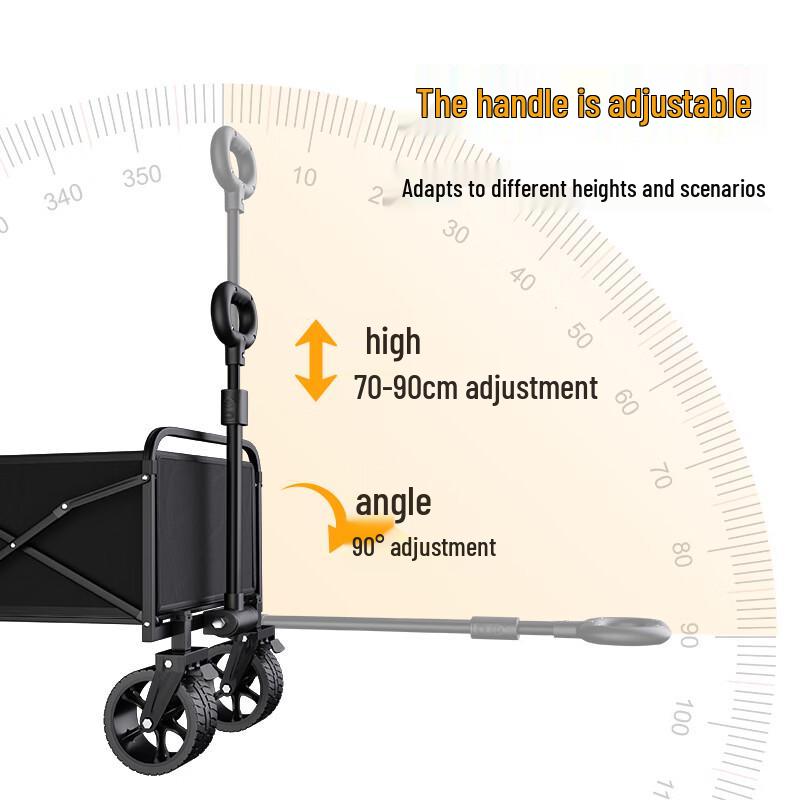 Outdoor Foldable Camping Cart with Wood Tabletop