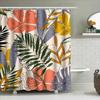 Современная душевая штора с тропическим принтом и зелеными листьями, водонепроницаемая ткань для украшения ванной комнаты