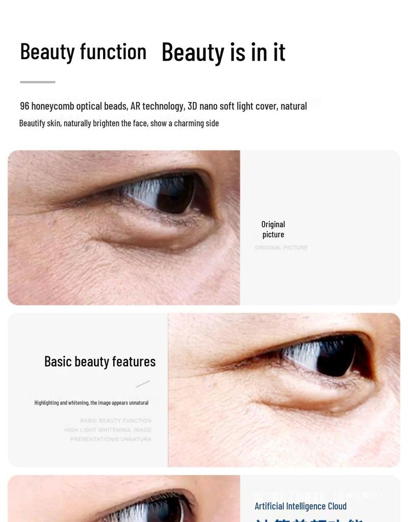 4K HD Webcam with Microphone & Beauty Fill Light for Laptops & Desktops