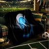 Electric Blue Napoli Logo  Throws Blanket Flannel Blankets Plush for Couch Bed Gifts for Men Women Travel picnic blanket Christmas fan gifts