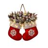 Twinkling Christmas Mitten Wreath, Christmas Lighted Werath Front Door Artificial Garland, Christmass Balls Hanging For Par