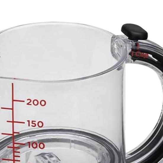 Регулируемая мерная чашка из стекла, не создающая беспорядка, мерная чашка со скребковыми краями