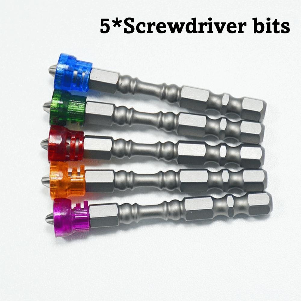 5Pcs Magnetic Screwdriver Bit Drill High Hardness Sturdy Electric Screwdriver Bits Durable Cross-head Hexagonal Screwdriver Bit