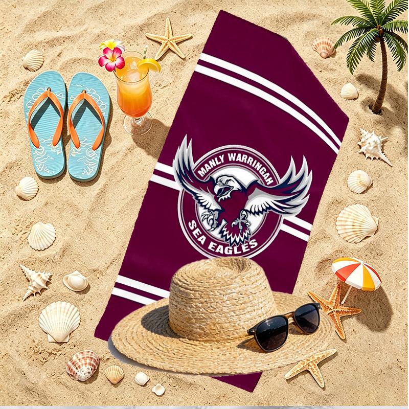 Пляжное полотенце с принтом Manly Warringah Sea Eagles, Универсальное легкое впитывающее пляжное полотенце для бассейна, серфинга, йоги, ванной комнаты, Идеальный подарок на день рождения или праздник