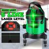 Мощный зеленый свет 100-240 В 5 линий лазерный уровень автоматическое самовыравнивание 360 вертикальная горизонтальная наклон перекрестная линия с наружным режимом 5 шт.