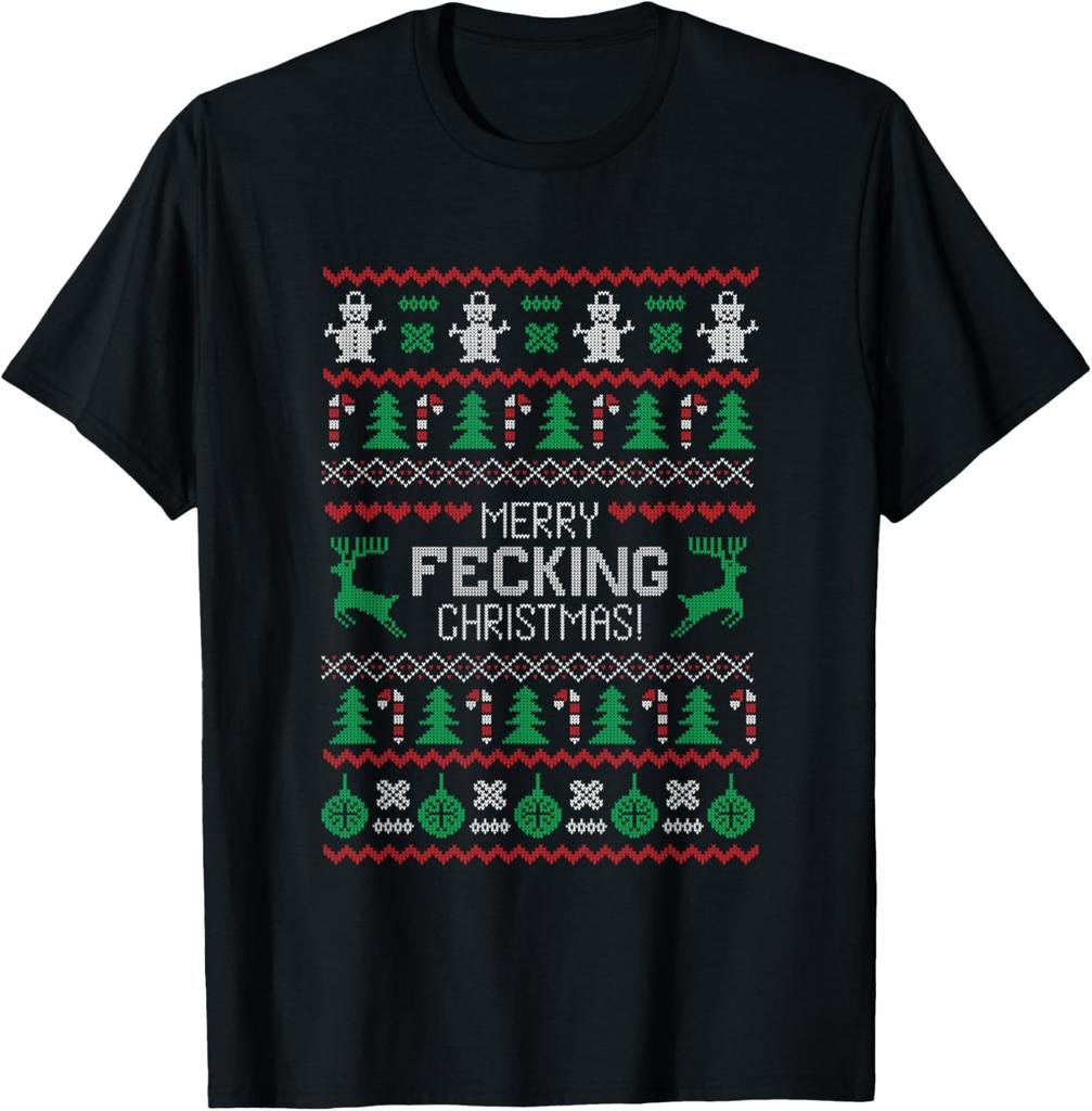 Merry Fecking Christmas, Funny Ugly Irish Ireland Saying T-Shirt