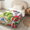 1PC The Very Hungry Caterpillar Patterned Flannel Blanket Suitable For All Seasons For Home Decor Warmth And Comfort Gifts Holiday Present