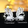 1 Pair Silver Color Butterfly Imitation Pearl Drop Dangle Earrings for Women Bride Wedding Earrings Elegant Fine Jewelry