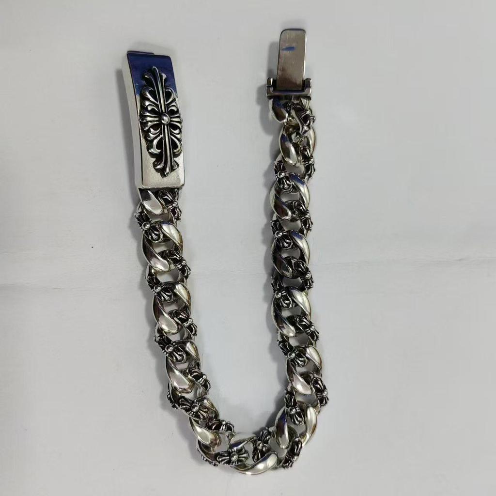 Браслет CH Retro Crono с бриллиантом, золотом, тайским серебром и дизайном в виде цветочного креста