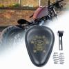 Motorcycle Retro Black Leather Skull Solo Seat+3" Spring Swivel Bracket for Harley Custom Chopper Bobber Saddle Seat