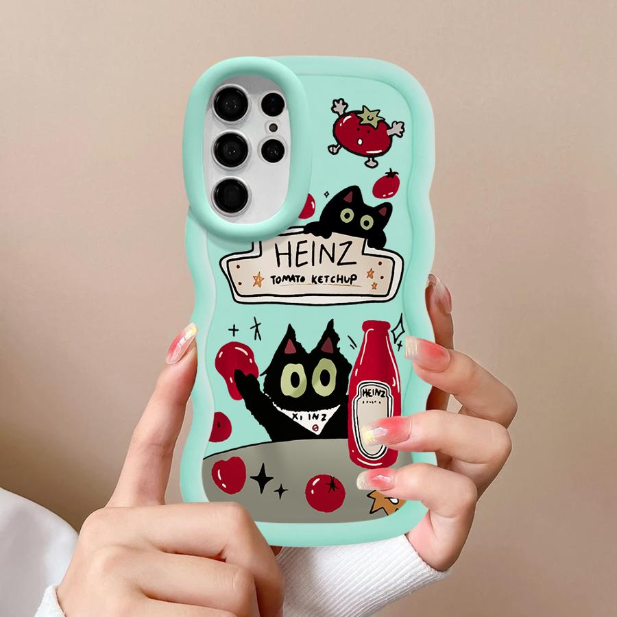 Чехол для Samsung Galaxy A26 S23 Plus S25 A25 S24 S21 S22 Ultra S20 FE Мягкий чехол для телефона A55 A35 A34 A54 A36 A24 Томатный соус