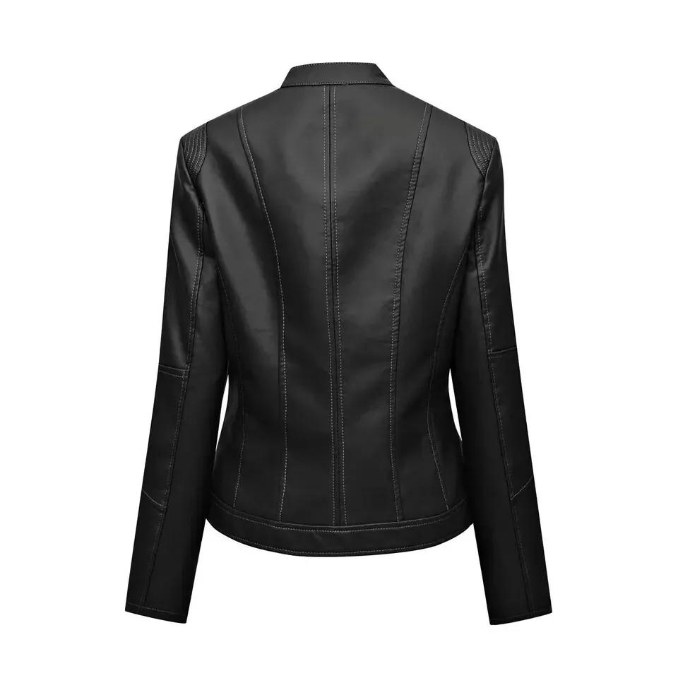 AL KHALID Handmade Biker Motorcycle Black Women's Genuine Lambskin Leather Jacket