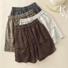 Plus Size 2025 Women Shorts Pants Summer Loose Short Basic Linen Pockets High Waist Wide Leg Pants Elastic