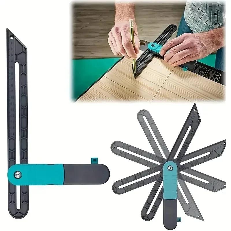 Деревообработка Многофункциональная угловая линейка Угломер Инструмент Блокировка Измерения Регулируемая деревянная работа Домашнее украшение Блокировка Фиксированная