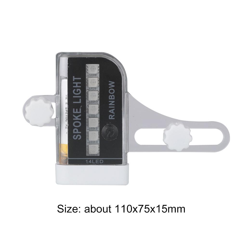 USB-перезаряжаемая 14-цветная RGB светодиодная лампа на спицу колеса велосипеда, предупреждающий фонарь для горного и шоссейного велосипеда