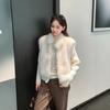 Winter new Mao Mao jacket women's lapel, short cotton clothes knitted sleeves vest