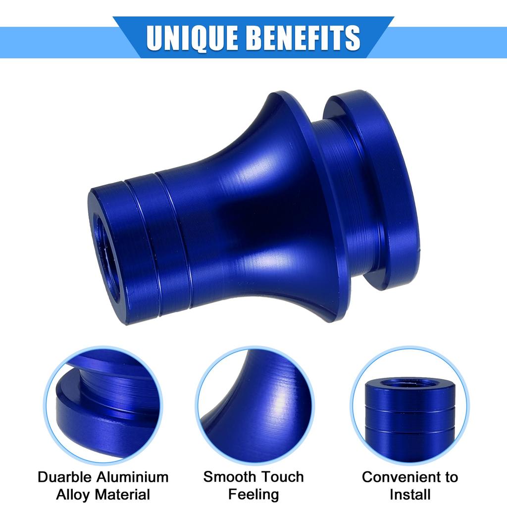 A ABSOPRO Car Gear Shift Knob Adapter M12x1.25 Shifter Boot Retainer Universal Manual Transmission Car Durable Aluminum Alloy Blue