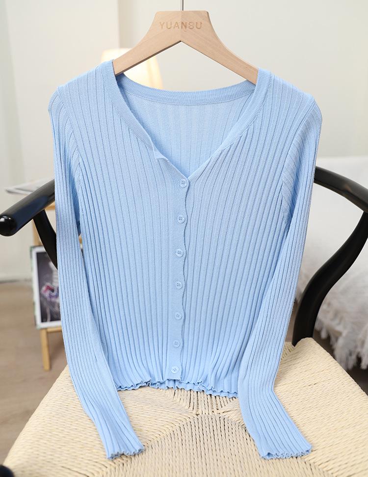 Новый женский вязаный кардиган, тонкий стиль, новая летняя модная универсальная куртка с длинными рукавами, женская модная одежда