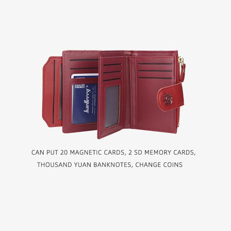 Baellerry Women Fashion Short Wallets PU Leather Coin Purse Zipper Purses Card Holder Wallet