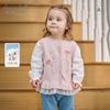 DaviBella girls' fake two-piece cardigan autumn outfit children's anti-static sweater baby knitted jacket