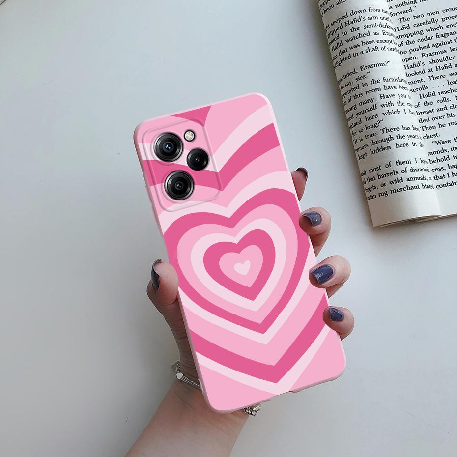 Poco X5 Pro Case For Xiaomi Poco Pocco Poko X5 X 5 PocoX5 X5 Pro 5G Phone Case Cute Love Heart Silicone Soft Cover Funda Bumper