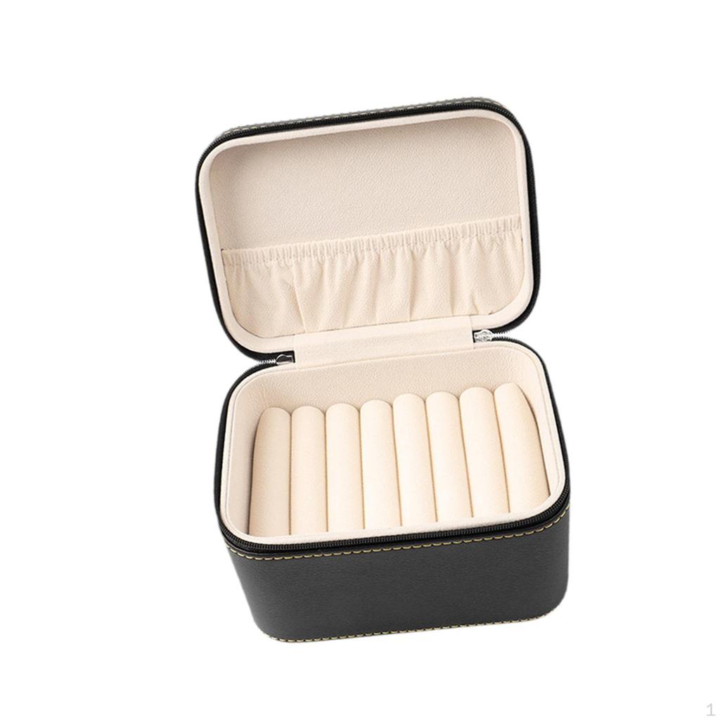 7 Compartment Bangle Storage Box Velvet Lining Jade Display Case for Engagement Craft Shows