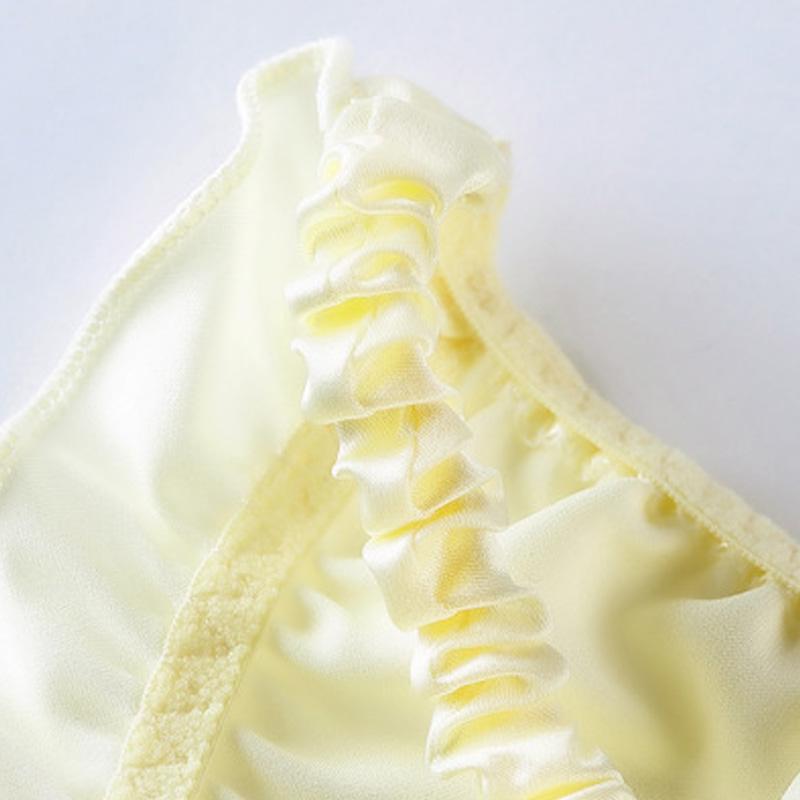 Women Breathable Low-waist Plus Size 100% Silk Extra Thin Edge Briefs Panties Stretch Comfortable