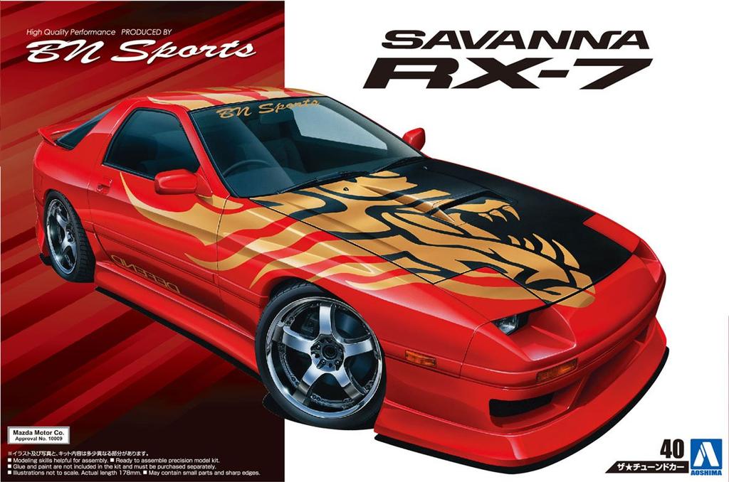 Aoshima Bunka Kyozai The Tuned Car Series Mazda BN Sports FC3S 1989 Пластиковая модель 1/24 № 40 RX-7