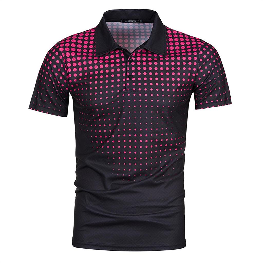 Новая мужская летняя модная повседневная рубашка-поло с 3D-принтом и лацканами, повседневный топ с коротким рукавом