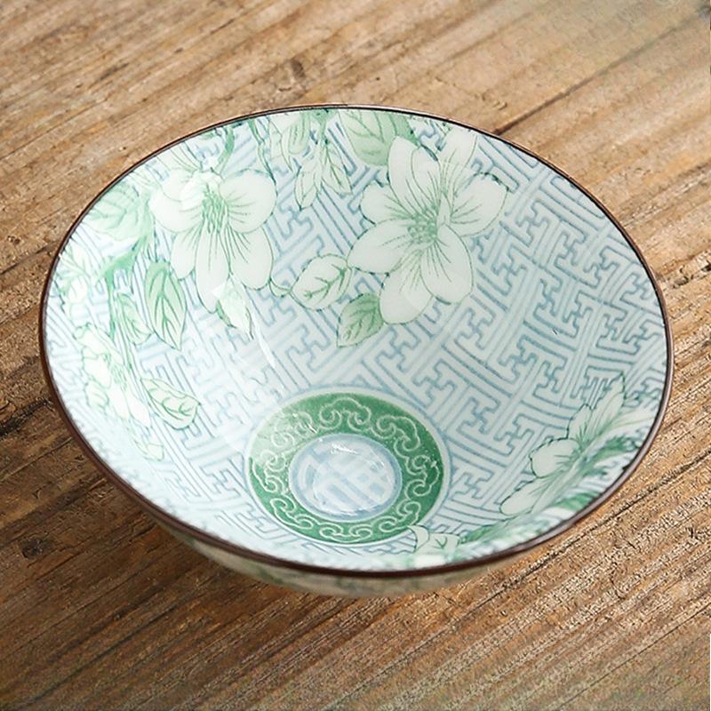 Двухцветная сине-белая фарфоровая коническая чашка Керамический набор для чая гунфу Мастер-чашка Чайная пиала в японском стиле Чаша для дегустации чая на одну чашку