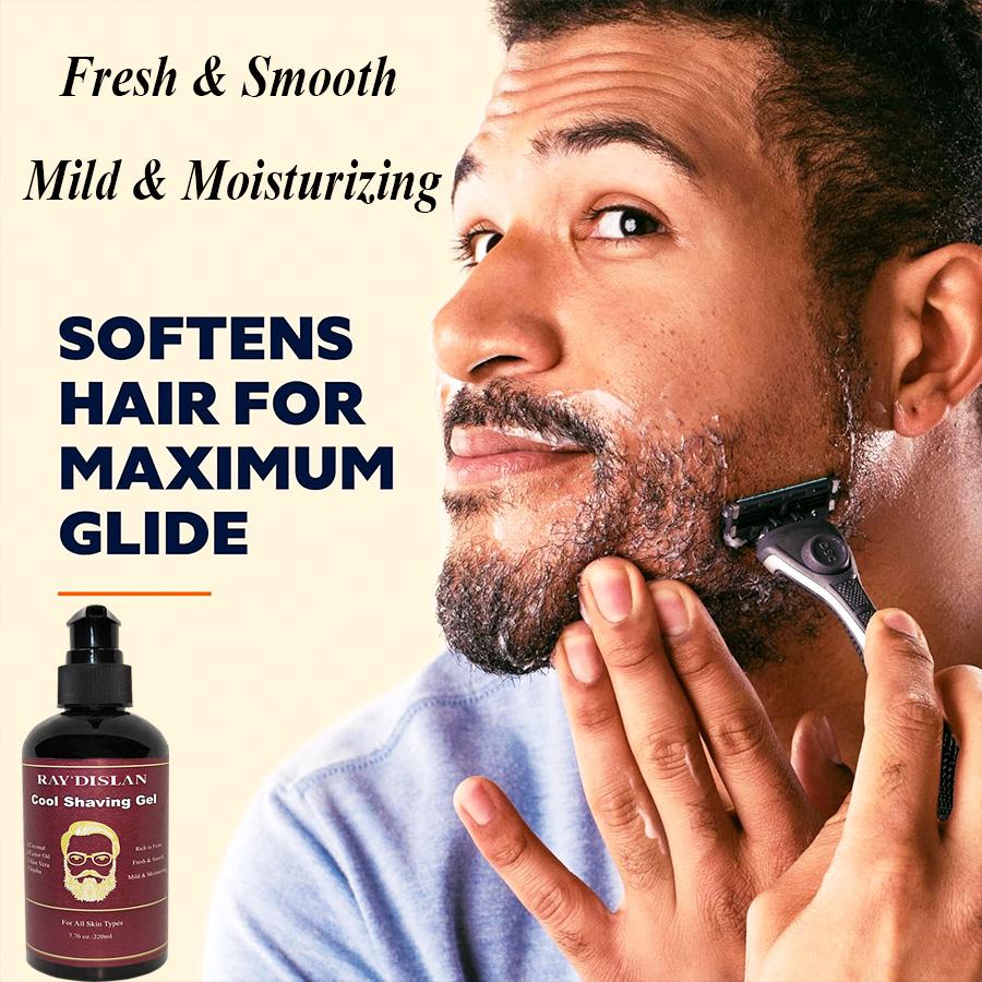 Гель для бритья для мужчин Альтернативный дизайн, крем для бритья для мужчин с мягким скольжением, не вызывающий раздражения, с жожоба, алоэ, кокосовым и касторовым маслом, гель большого размера