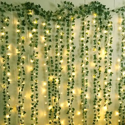 2 м 20 светодиодных гирлянд из искусственного плюща, зеленый лист, виноградная лоза, волшебные огни, домашняя декоративная гирлянда, лампа на Рождество, декор для гостиной