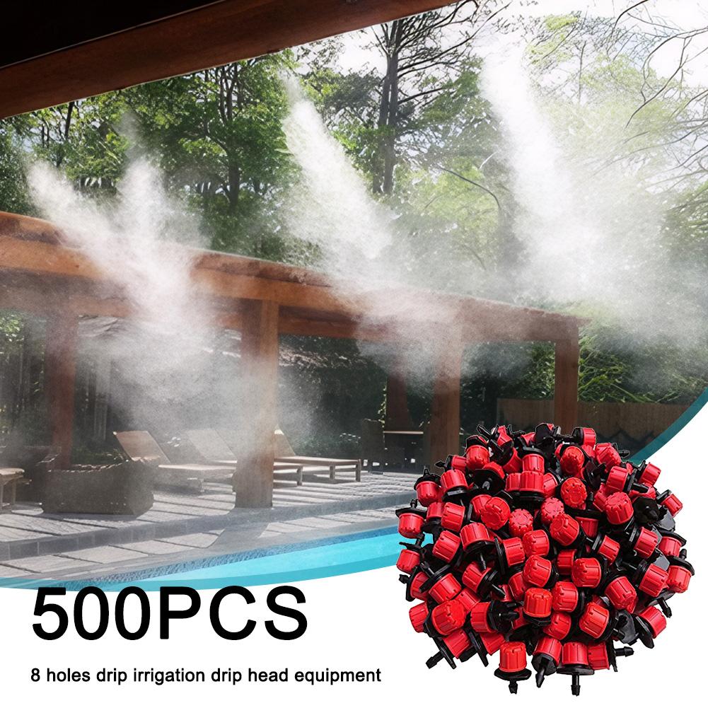 500Pcs 1/4 Inch Adjustable Irrigation Drippers Drip Irrigation Emitters Rotating Sprinklers for Balcony Yard Greenhouse