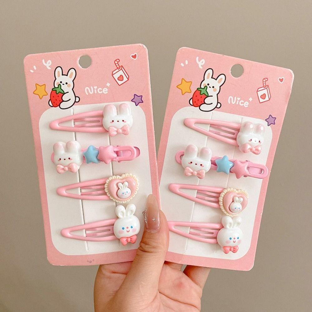 2Pcs/set Candy Color Hairpin Fine Flash Duckbill Clip Fashion Rabbit Hair Clip Women