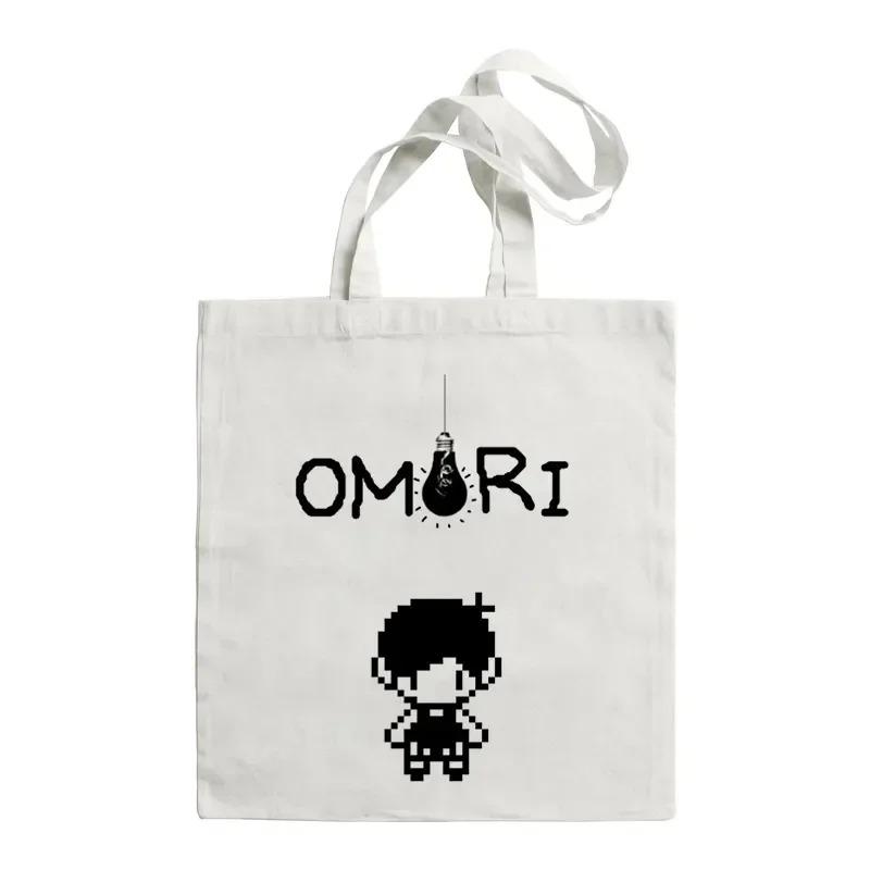 Эстетичная холщовая сумка-тоут из серии Omori, многоразовая, повседневная, для покупок, на плечо, ручная сумка для женщин