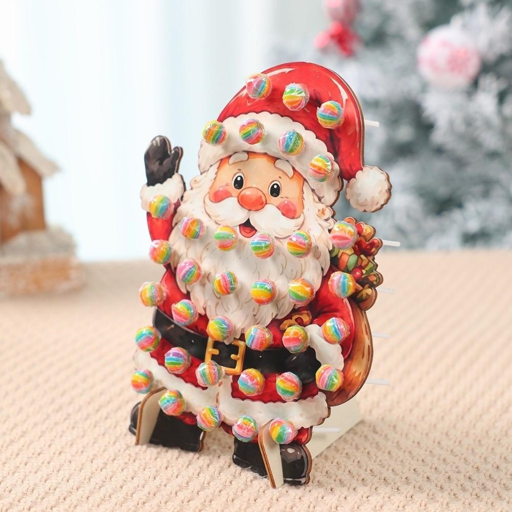 Wooden Lollipop Display Rack 36 Holes Xmas Gift Stand Christmas Lollipop Stand New Year Party