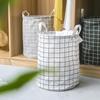 Compact Cotton & Linen Fabric Storage Basket for Clothing & Sundries