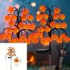 Solar Pumpkin Branch Lights - Waterproof Outdoor Halloween And Garden Decor With Warm LED Light