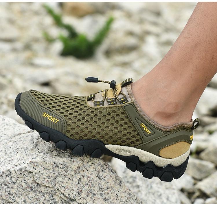 2024 Korean Style Men's Breathable Mesh Hiking & Running Shoes - Fashionable Summer Wading Sneakers