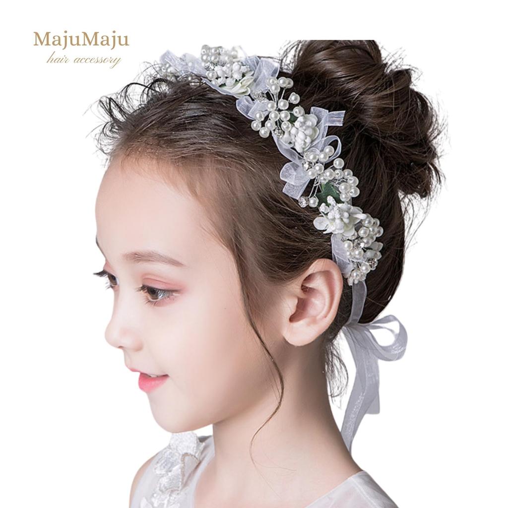 Hair Piano Head Handmade Hair Ornament Accessories, Recital, Dress, Girls, Children, Handmade, Arrangement, (D) (PHC12-W)