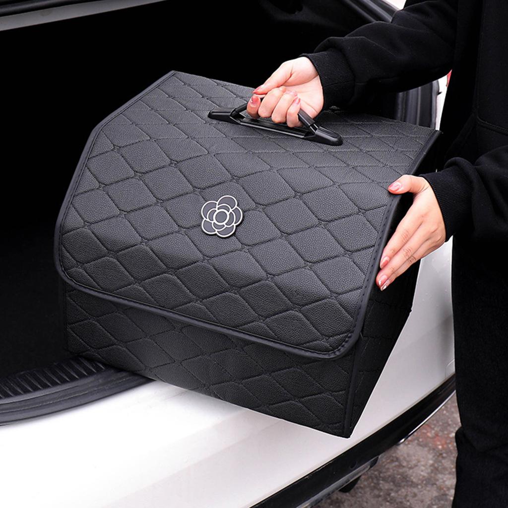 Органайзер для хранения в багажнике автомобиля, многоцелевой, из искусственной кожи, с большой вместимостью, переносной ящик для хранения в багажнике