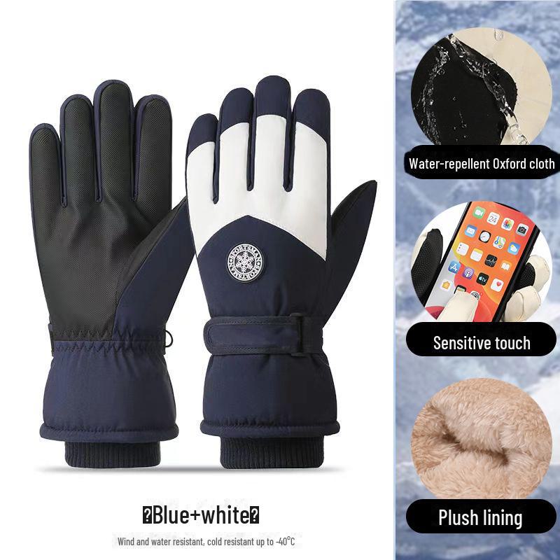 Unisex Winter Ski Gloves: Thick, Warm, Waterproof, Touchscreen-Compatible for Outdoor Riding and Motorcycling
