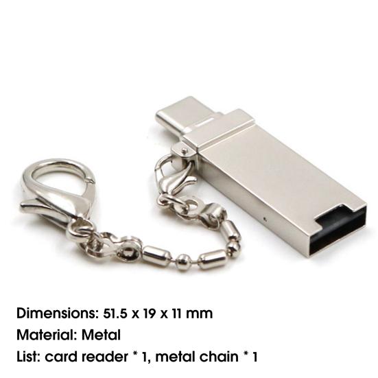 Устройство чтения карт памяти TF 2 в 1, высокоскоростное устройство чтения карт памяти USB 2.0 Type-C/Micro USB OTG для телефона