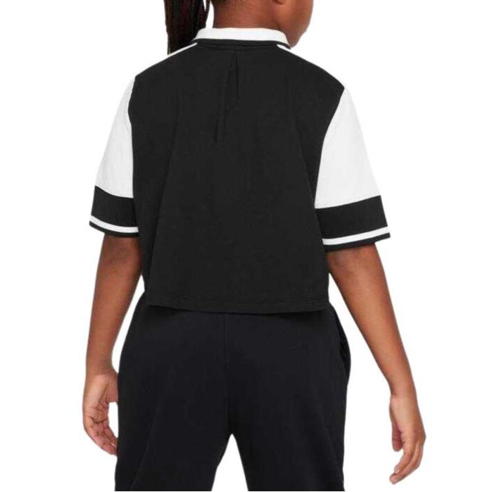 Nike Футболка-поло Colorblock с коротким рукавом, спортивная, повседневная, женская, топы, черный, белый FV0188-010