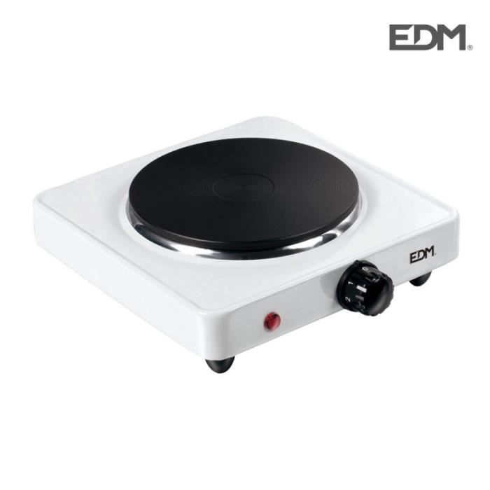 Plaque De Cuisson Électrique Portable - Edm - 1000w - 1 Plaque - Blanc