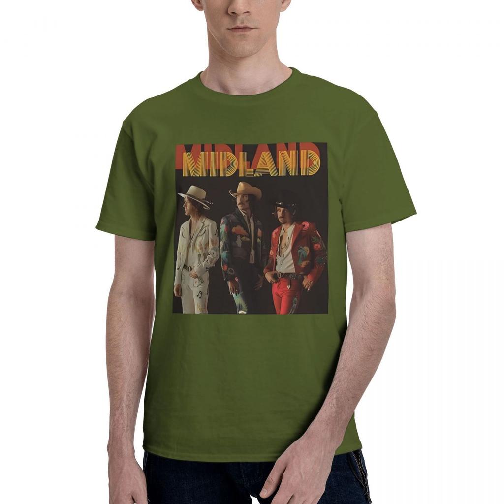 Midland Band 100 Хлопок Повседневный Дышащий Удобный Милый Дизайнерская Одежда Мужская Футболка с Графикой