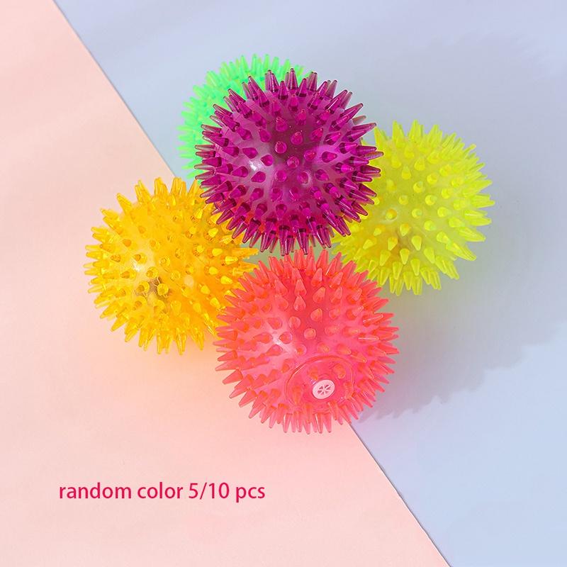 Оптовый мяч для питомца, мигающий и колючий, случайного цвета, материал TPR