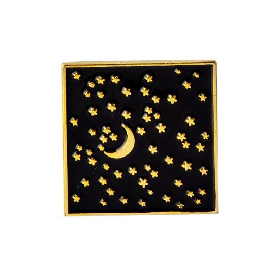 Эмалированная круглая ретро-лунная звезда, кинжал, аксессуар для вечеринки, джинсовая куртка, брошь, булавка